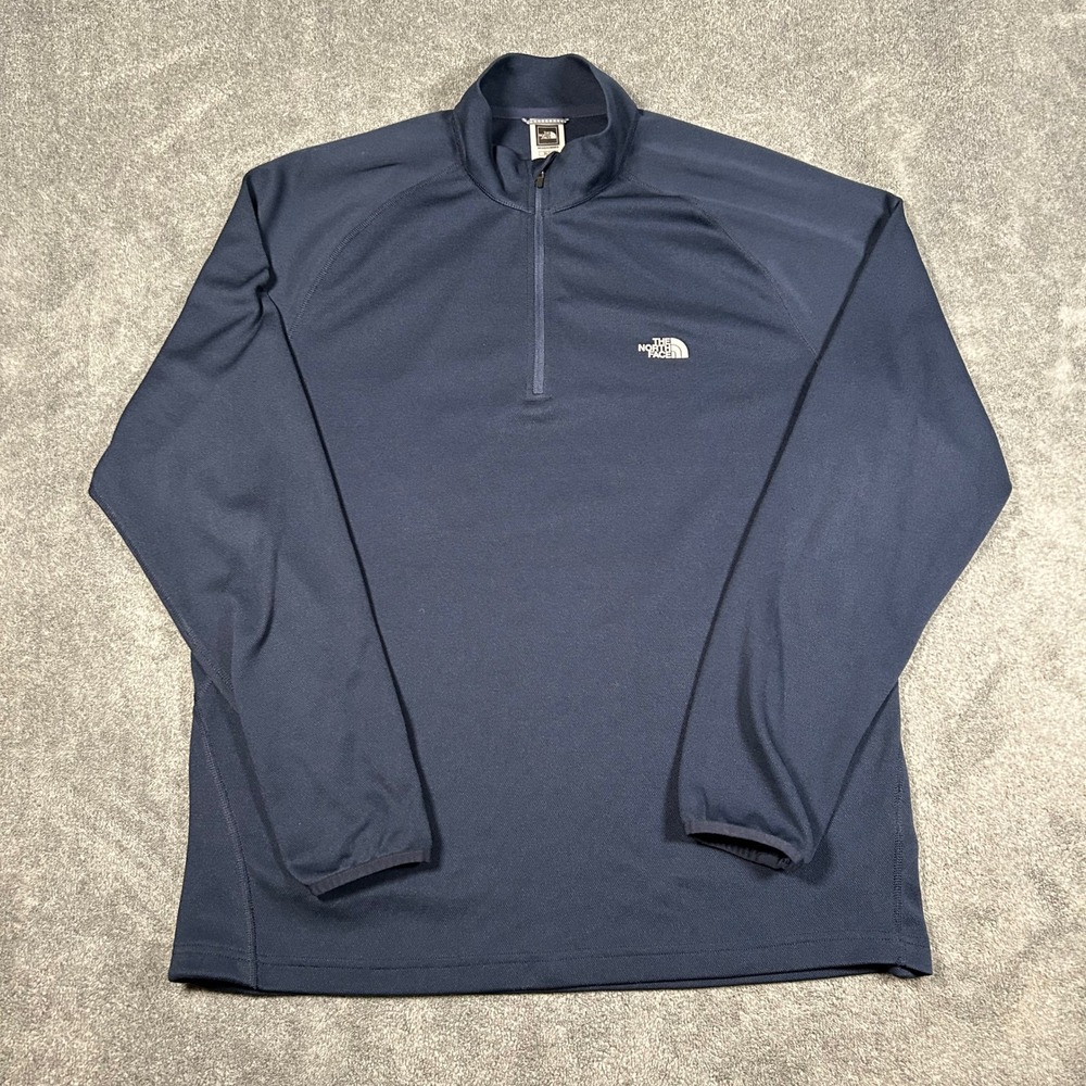 The North Face Quarter 1/4 Zip Men XL Navy Blue Performance Thumbhole